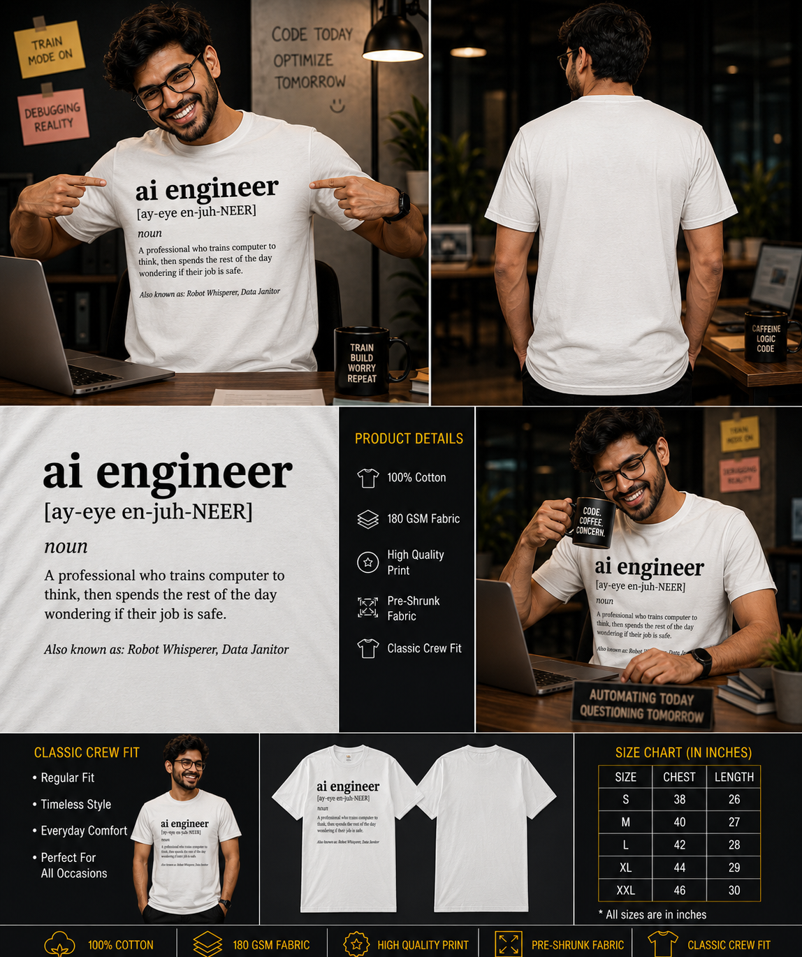 The AI Engineer Tee Unisex Classic Crew T-Shirt