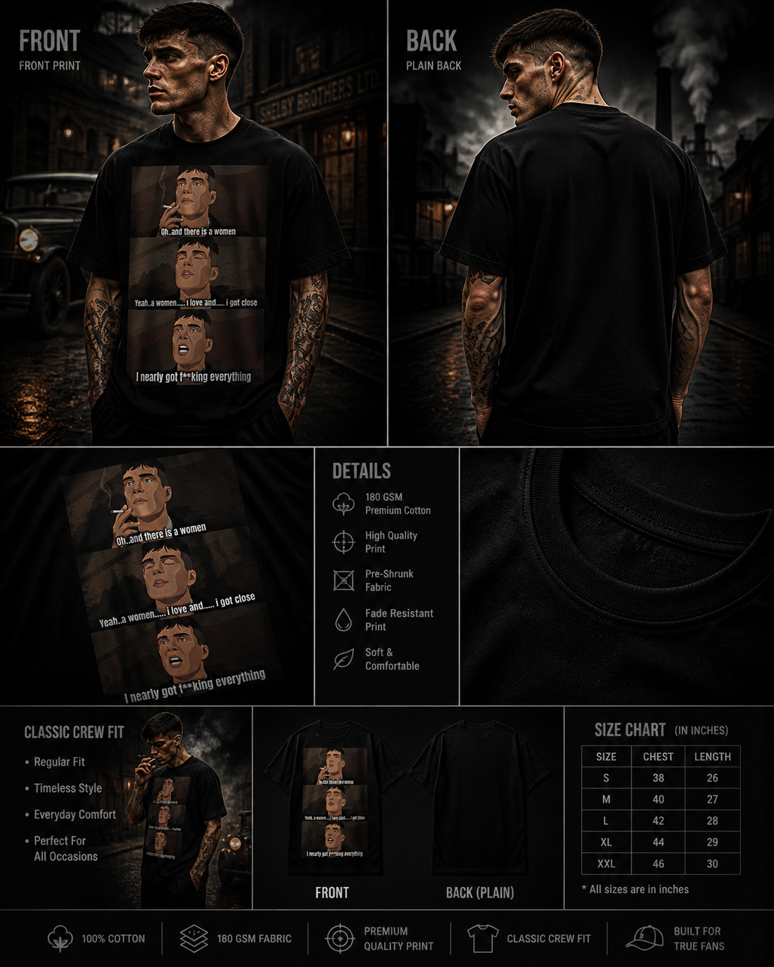 "Nearly Everything" Peaky Blinders Unisex Crew T-Shirt