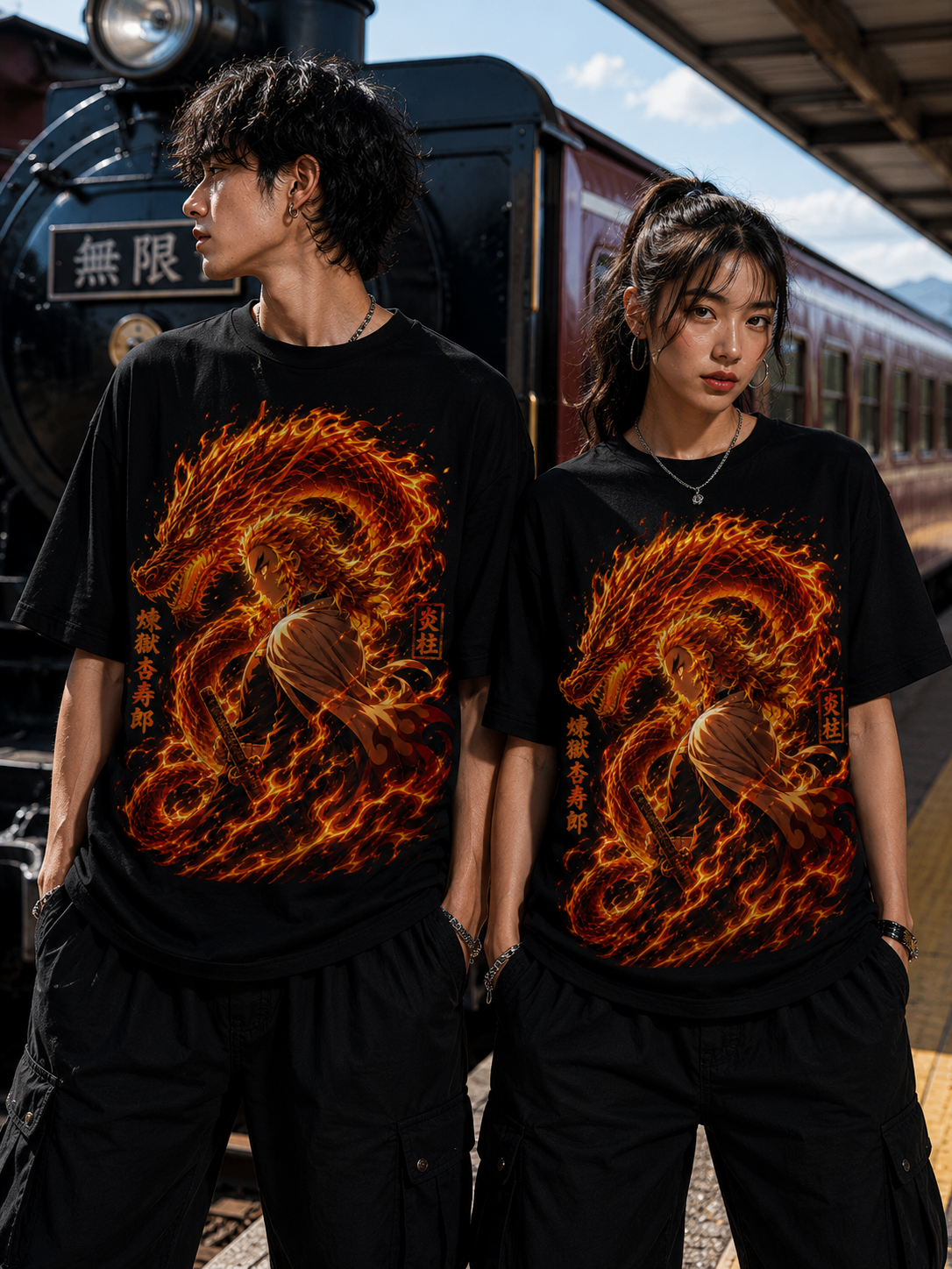 Flame Dragon Hashira – Rengoku Fire Aura Unisex Classic Crew T-Shirt