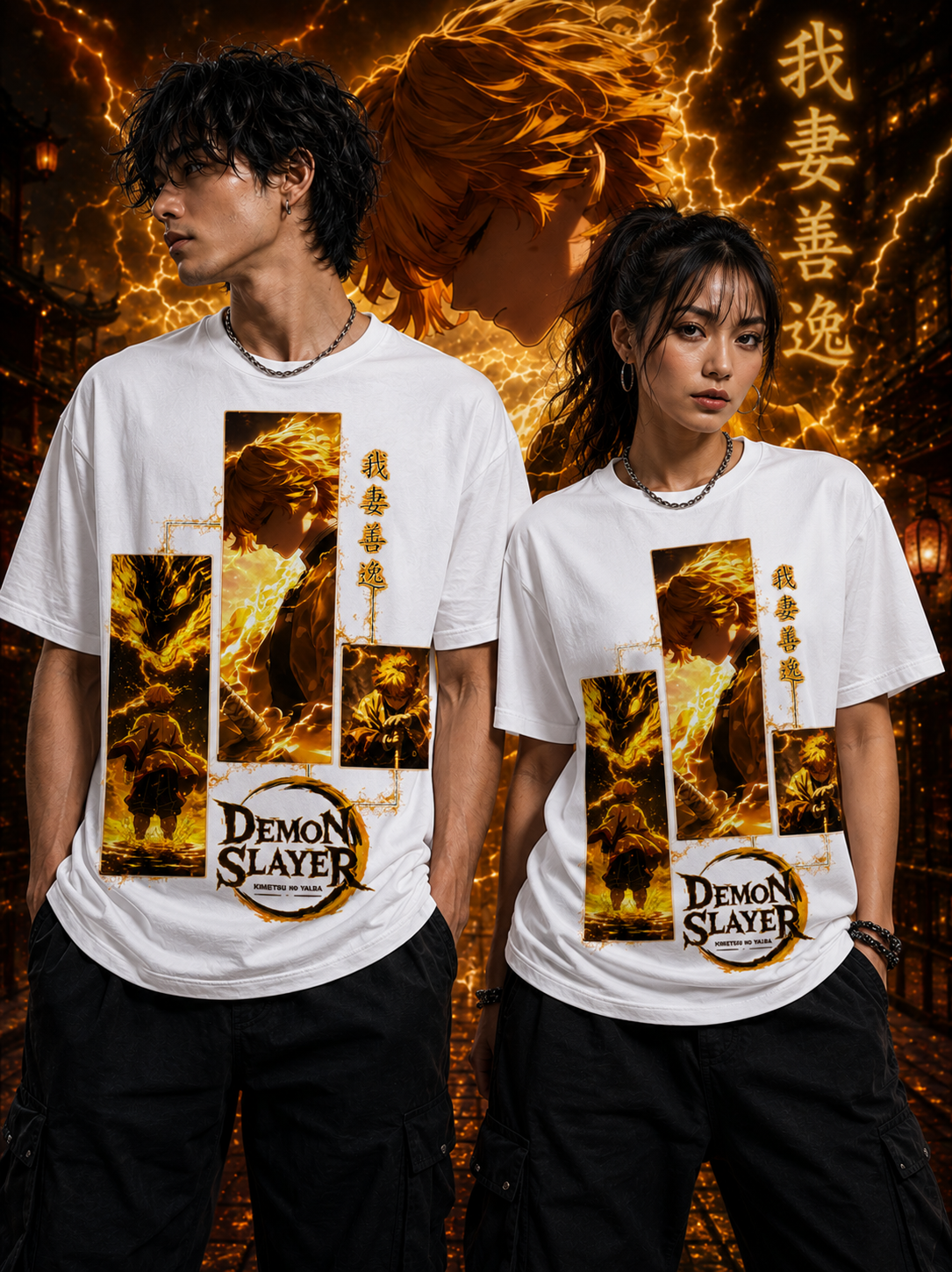 Thunder Breathing: Zenitsu Demon Slayer Premium Streetwear Unisex Classic Crew T-Shirt