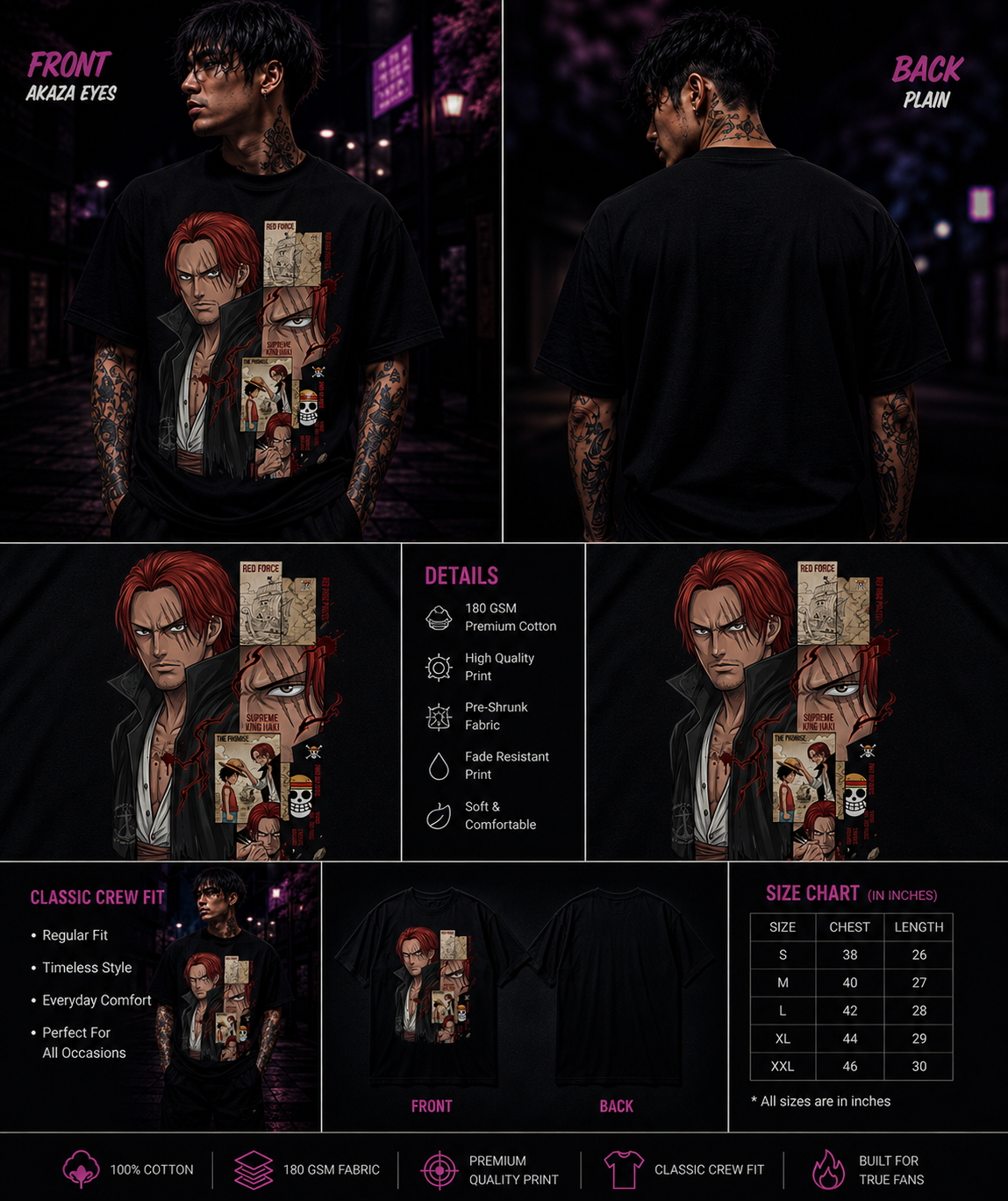 Red-Haired Emperor: Shanks Yonko Edition Graphic Unisex Classic Crew T-Shirt